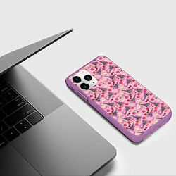 Чехол iPhone 11 Pro матовый Париж, цвет: 3D-фиолетовый — фото 2