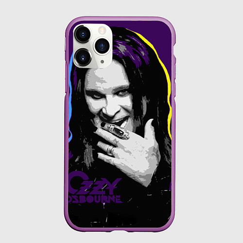 Чехол iPhone 11 Pro матовый Ozzy Osbourne, Оззи Осборн / 3D-Фиолетовый – фото 1