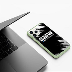 Чехол iPhone 11 Pro матовый БМВ РАЗРЕЗАННОЕ ЛОГО, цвет: 3D-салатовый — фото 2