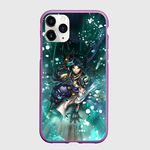 Чехол iPhone 11 Pro матовый Сяо Геншин Импакт Z / 3D-Фиолетовый – фото 1