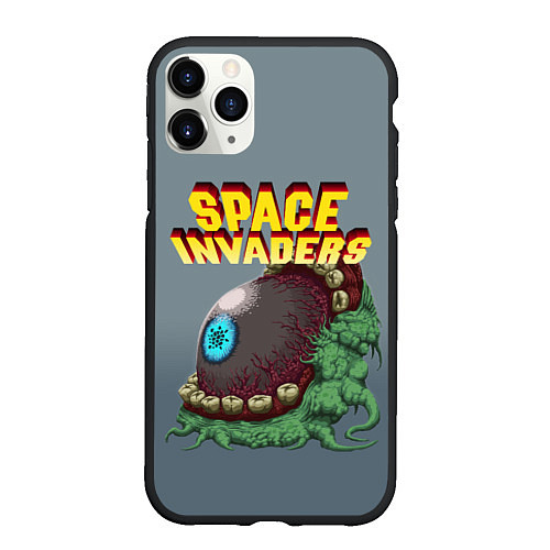 Чехол iPhone 11 Pro матовый Boss Space Invaders Old game Z / 3D-Черный – фото 1