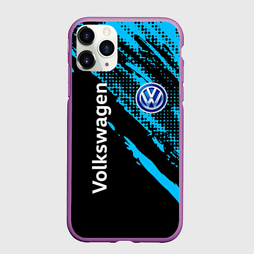 Чехол iPhone 11 Pro матовый Volkswagen Фольксваген / 3D-Фиолетовый – фото 1