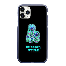 Чехол iPhone 11 Pro матовый Русский стиль матрешка