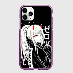 Чехол iPhone 11 Pro матовый Zero Two, Darling in the Franx, цвет: 3D-фиолетовый