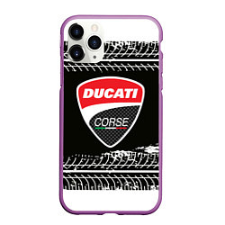 Чехол iPhone 11 Pro матовый Ducati Дукати Z, цвет: 3D-фиолетовый
