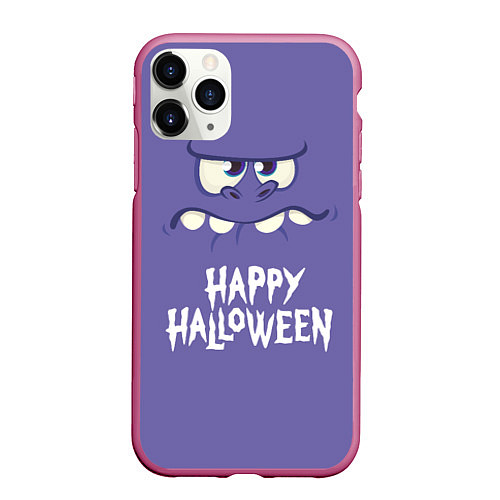 Чехол iPhone 11 Pro матовый HAPPY HALLOWEEN / 3D-Малиновый – фото 1