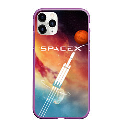 Чехол iPhone 11 Pro матовый Space X, цвет: 3D-фиолетовый