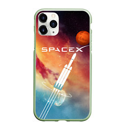 Чехол iPhone 11 Pro матовый Space X, цвет: 3D-салатовый