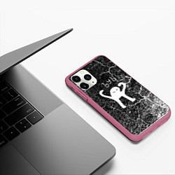 Чехол iPhone 11 Pro матовый Ъуъ съука, цвет: 3D-малиновый — фото 2