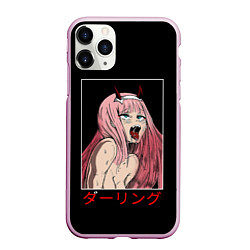 Чехол iPhone 11 Pro матовый Зеро ту ahegao франкс, цвет: 3D-розовый