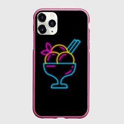 Чехол iPhone 11 Pro матовый Неоновый коктейль, цвет: 3D-малиновый