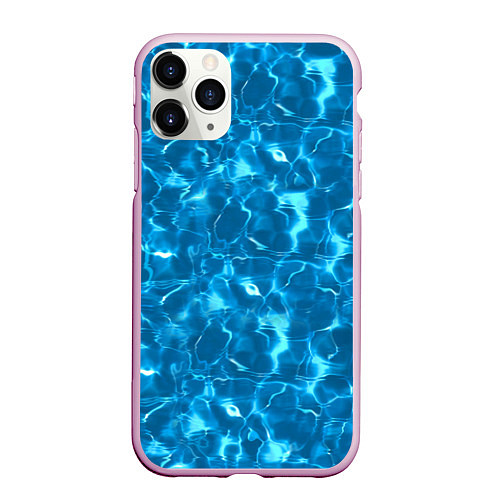 Чехол iPhone 11 Pro матовый Текстура Воды Море / 3D-Розовый – фото 1