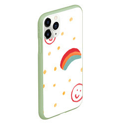 Чехол iPhone 11 Pro матовый Красочное детство, цвет: 3D-салатовый — фото 2