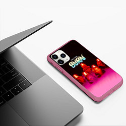 Чехол iPhone 11 Pro матовый Deep Purple - Burn, цвет: 3D-малиновый — фото 2