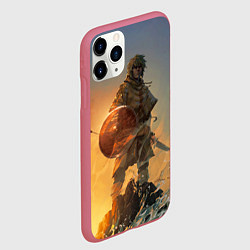 Чехол iPhone 11 Pro матовый Винланд стоит на скале сага, цвет: 3D-малиновый — фото 2