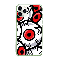 Чехол iPhone 11 Pro матовый ГЛАЗА ЗЛОДЕЯ RED EYES, цвет: 3D-салатовый