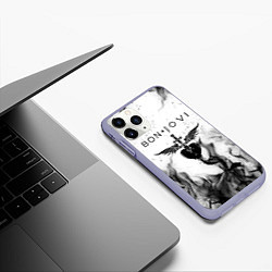 Чехол iPhone 11 Pro матовый BON JOVI HEART СЕРДЦЕ, цвет: 3D-светло-сиреневый — фото 2