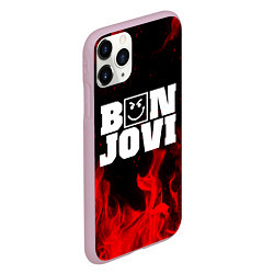 Чехол iPhone 11 Pro матовый BON JOVI HAVE A NICE DAY FIRE ОГОНЬ, цвет: 3D-розовый — фото 2