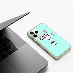 Чехол iPhone 11 Pro матовый Зайчик, цвет: 3D-салатовый — фото 2