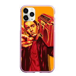 Чехол iPhone 11 Pro матовый Эминем с бумбоксом, цвет: 3D-розовый
