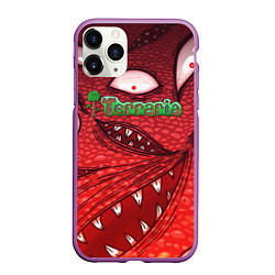 Чехол iPhone 11 Pro матовый Terraria Wall of Flesh, цвет: 3D-фиолетовый