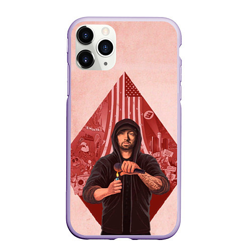 Чехол iPhone 11 Pro матовый Rap truth / 3D-Светло-сиреневый – фото 1