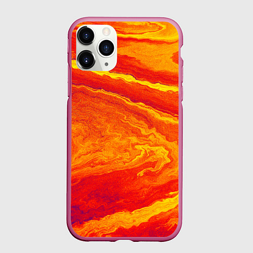 Чехол iPhone 11 Pro матовый ПЯТНО ЮПИТЕРА ОРАНЖЕВЫЙ ГРАНЖ / 3D-Малиновый – фото 1