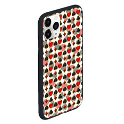 Чехол iPhone 11 Pro матовый КАРТЫ КАРТОЧНЫЕ МАСТИ, цвет: 3D-черный — фото 2