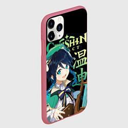 Чехол iPhone 11 Pro матовый Венти, Genshin Impact, цвет: 3D-малиновый — фото 2