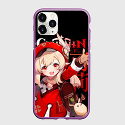 Чехол iPhone 11 Pro матовый Кли, Genshin Impact, цвет: 3D-фиолетовый