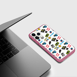 Чехол iPhone 11 Pro матовый START GAME OVER, цвет: 3D-малиновый — фото 2