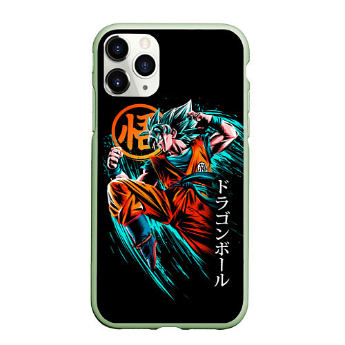 Чехол iPhone 11 Pro матовый Сон Гоку, Dragon Ball / 3D-Салатовый – фото 1