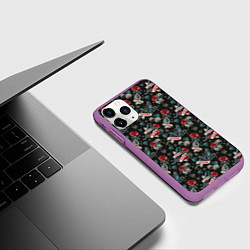 Чехол iPhone 11 Pro матовый TATTOO, цвет: 3D-фиолетовый — фото 2