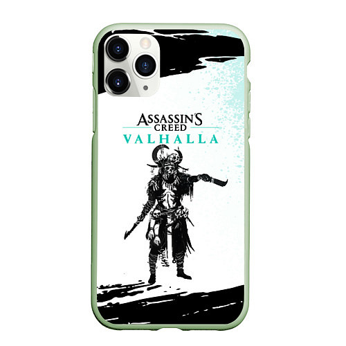 Чехол iPhone 11 Pro матовый АССАСИН КРИД ASSASSINS CREED VALHALLA Z / 3D-Салатовый – фото 1