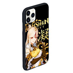 Чехол iPhone 11 Pro матовый Нин Гуан Genshin Impact, цвет: 3D-черный — фото 2
