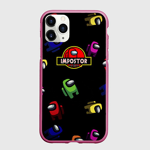 Чехол iPhone 11 Pro матовый Among Us Impostor / 3D-Малиновый – фото 1