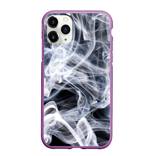 Чехол iPhone 11 Pro матовый Графика дыма / 3D-Фиолетовый – фото 1