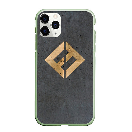 Чехол iPhone 11 Pro матовый Concrete and Gold - Foo Fighters / 3D-Салатовый – фото 1