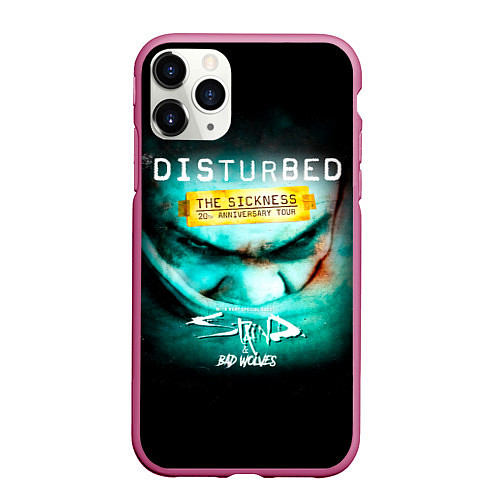 Чехол iPhone 11 Pro матовый The Sickness - Disturbed / 3D-Малиновый – фото 1