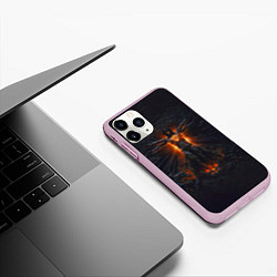 Чехол iPhone 11 Pro матовый Clayman - In Flames, цвет: 3D-розовый — фото 2