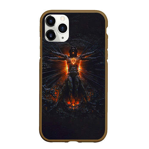 Чехол iPhone 11 Pro матовый Clayman - In Flames / 3D-Коричневый – фото 1