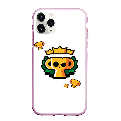 Чехол iPhone 11 Pro матовый БРАВЛ СТАРС КУБКИ BRAWL STARS / 3D-Розовый – фото 1