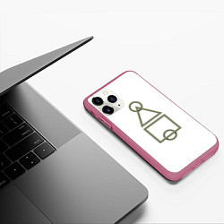 Чехол iPhone 11 Pro матовый Игра в кальмара, цвет: 3D-малиновый — фото 2