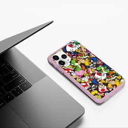 Чехол iPhone 11 Pro матовый Mario ALLSTARS, цвет: 3D-розовый — фото 2