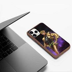 Чехол iPhone 11 Pro матовый Дио Брандо Космический из ДЖО джо, цвет: 3D-коричневый — фото 2