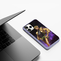 Чехол iPhone 11 Pro матовый Дио Брандо Космический из ДЖО джо, цвет: 3D-светло-сиреневый — фото 2