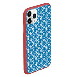 Чехол iPhone 11 Pro матовый Снеговик Хоккей, цвет: 3D-красный — фото 2