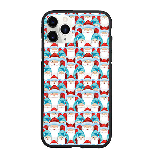 Чехол iPhone 11 Pro матовый Дедушки Морозы / 3D-Черный – фото 1