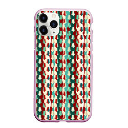 Чехол iPhone 11 Pro матовый Маленькие Ёлочки, цвет: 3D-розовый