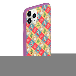 Чехол iPhone 11 Pro матовый Новогодние Праздники, цвет: 3D-фиолетовый — фото 2